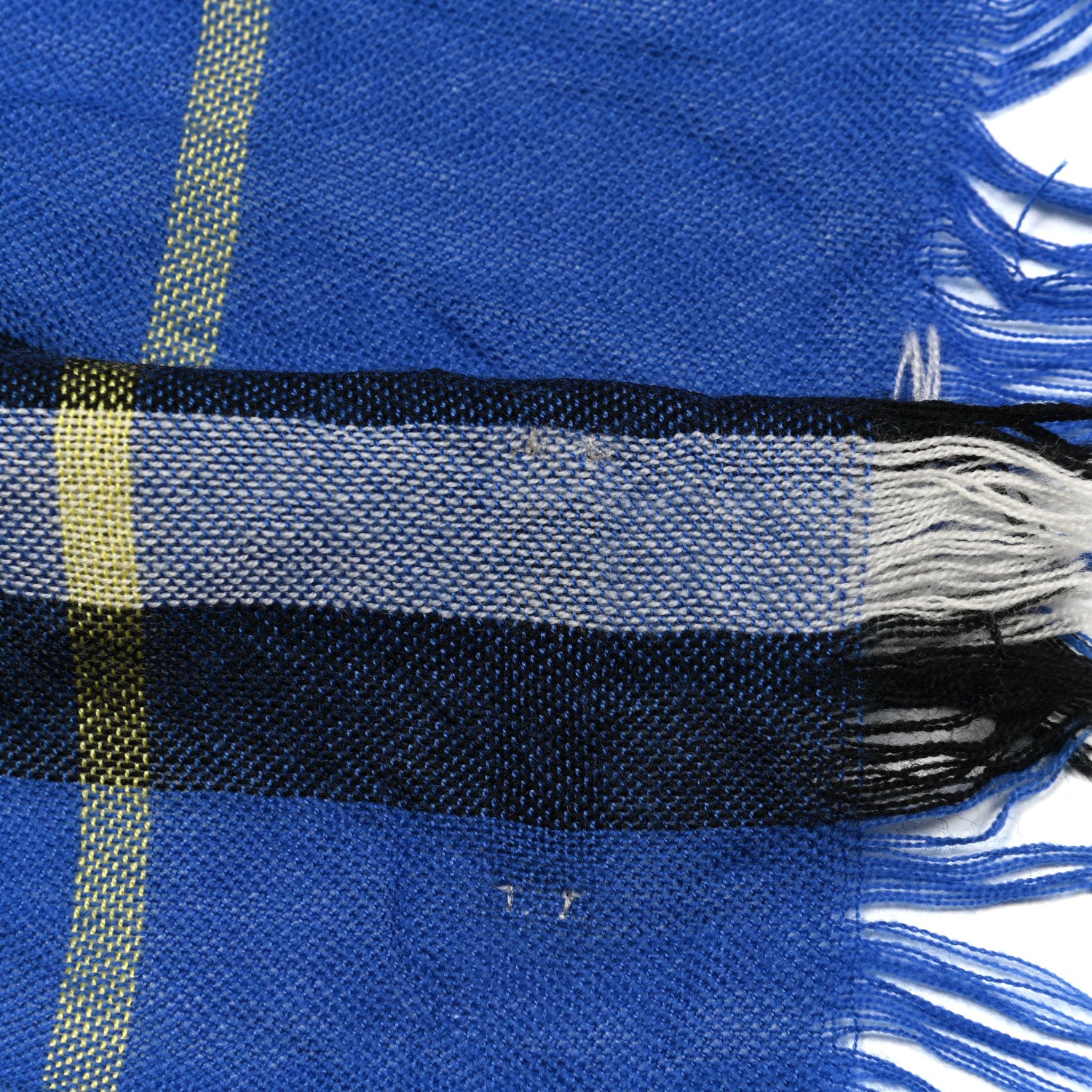 Burberry Silk Cashmere Half Mega Check Scarf Cobalt Blue 4 of 5