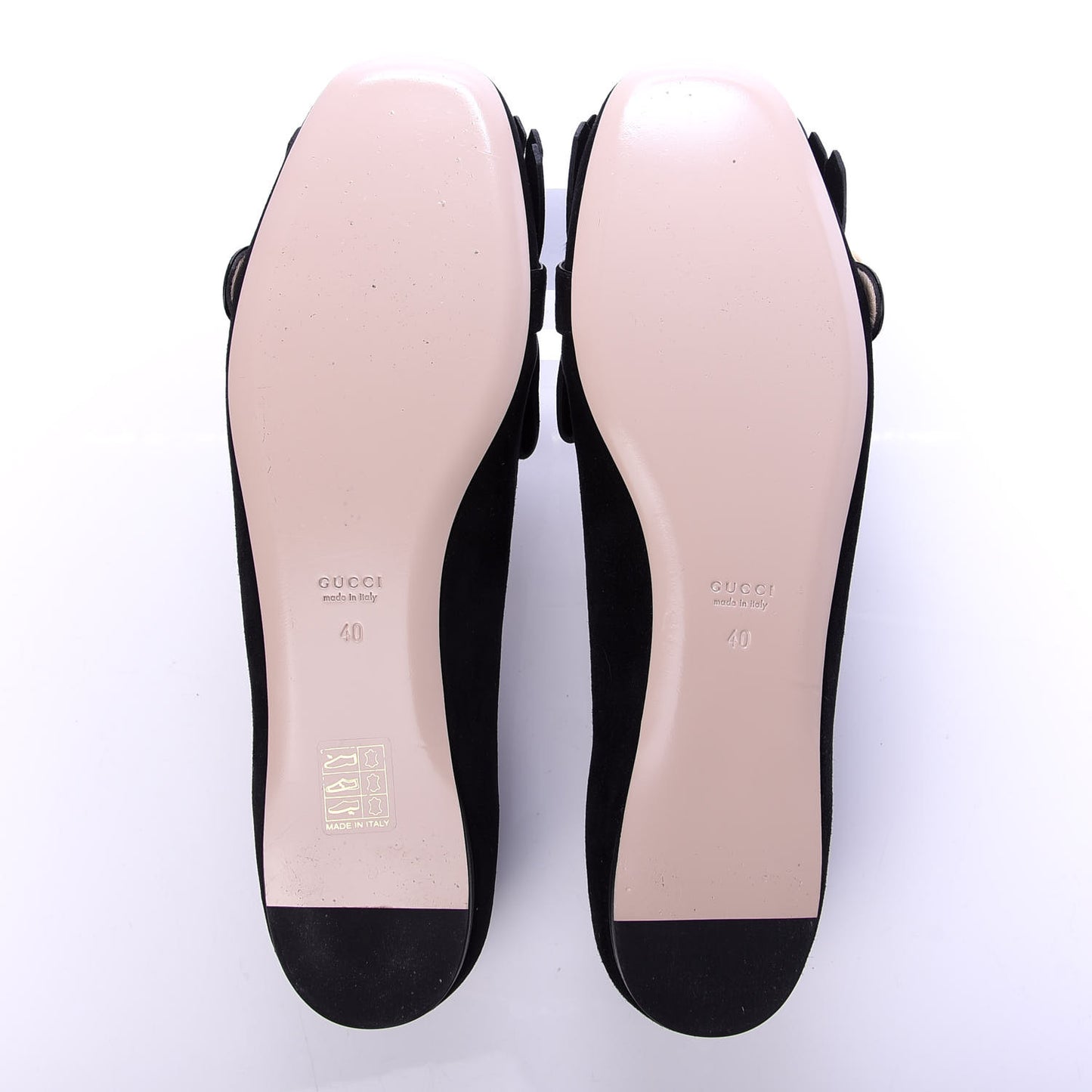 Kid Scamosciato GG Marmont Fringe Flats 40 Black