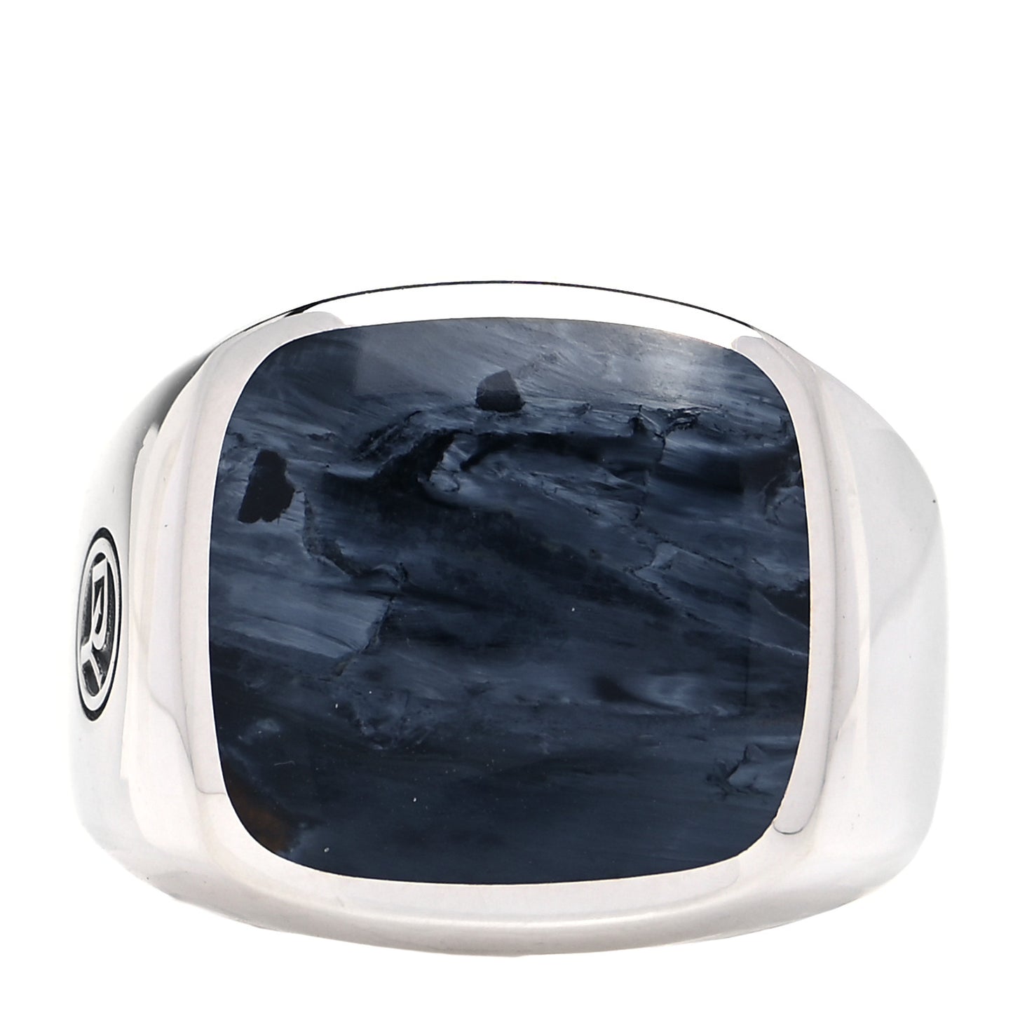 Sterling Silver Pietersite Mens Cable Signet Ring 60 9
