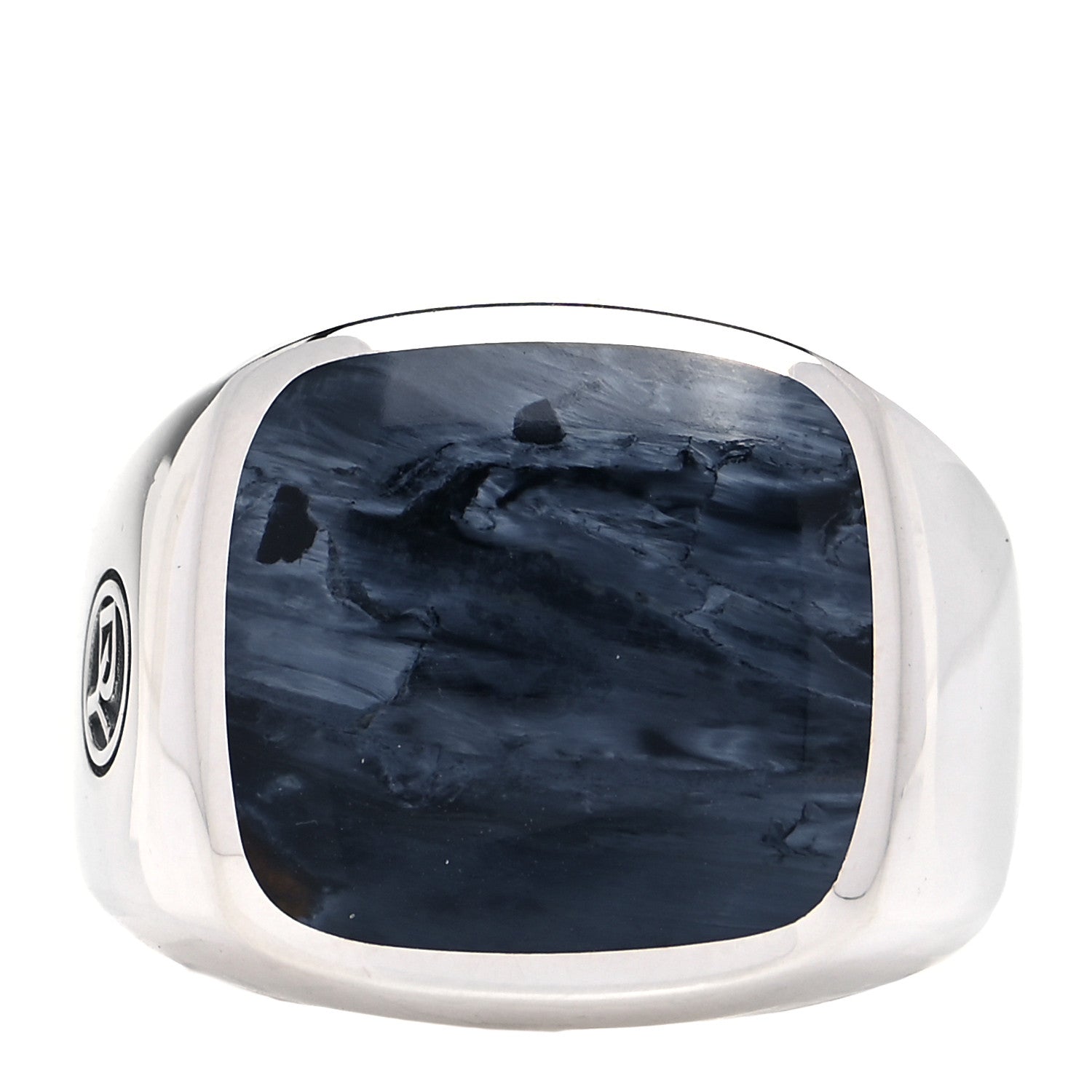 David Yurman Sterling Silver Pietersite Mens Cable Signet Ring 60 9 1 of 6