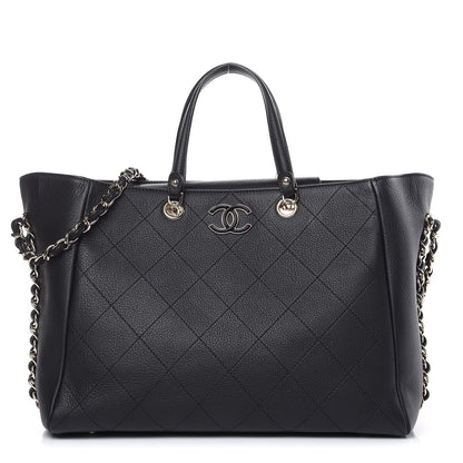 Chanel Bullskin Stitched Medium Shopping Bag Black 1 of 12