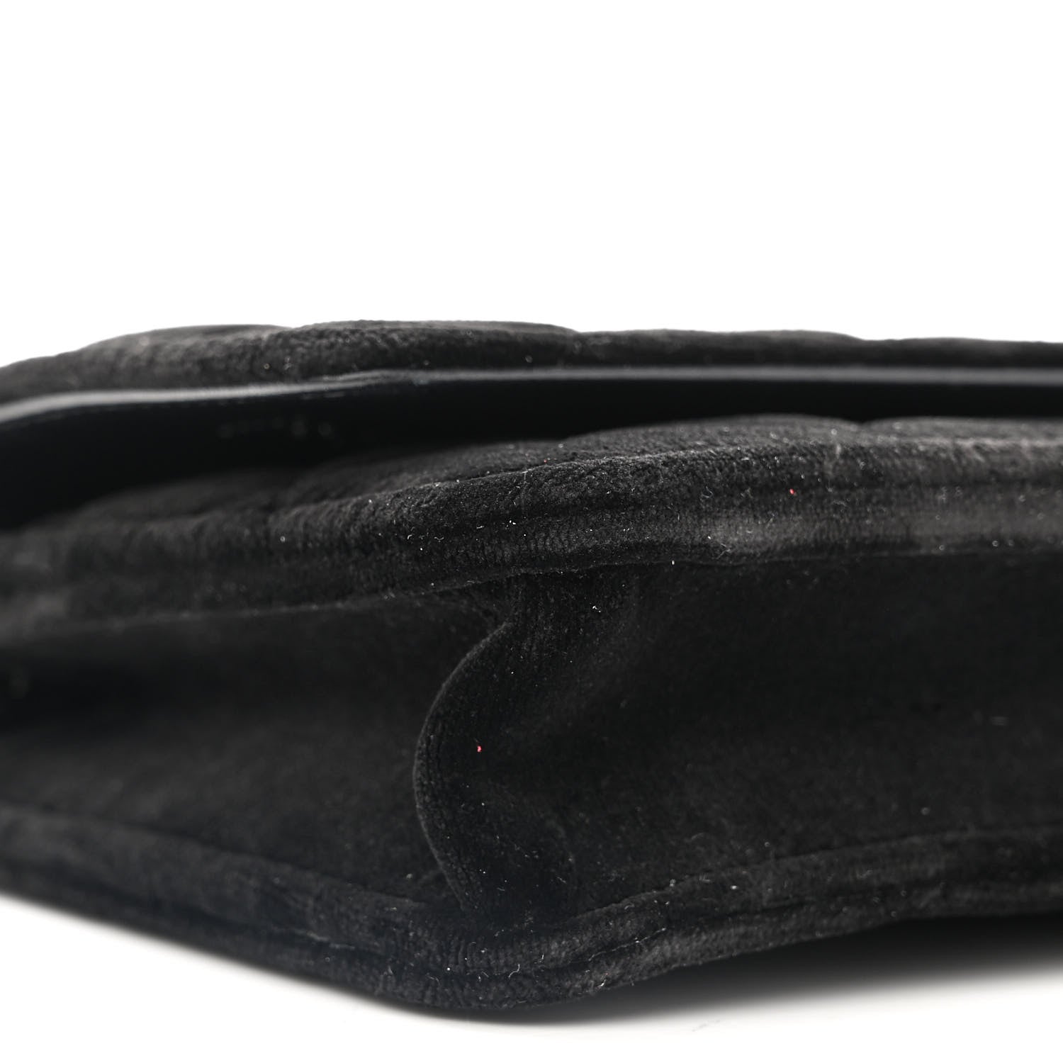 Chanel Velvet Quilted Wallet On Chain WOC Black 9 of 11