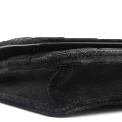 Chanel Velvet Quilted Wallet On Chain WOC Black 9 of 11