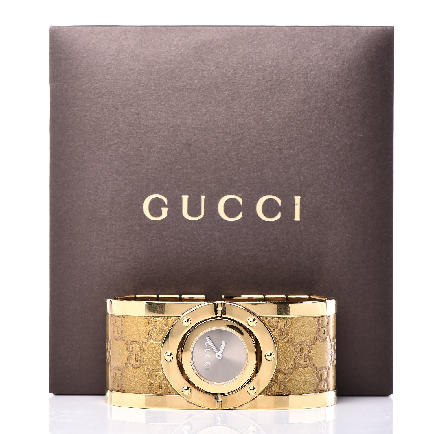 Gucci Stainless Steel Calfskin 33mm Twirl Quartz Watch Bronze 6 of 6