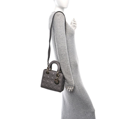 Christian Dior Lambskin Cannage Small Lucky Badges My Lady Dior Grey 2 of 11
