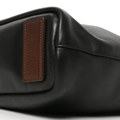 Saint Laurent Calfskin Ring Tote Black Brown 10 of 11