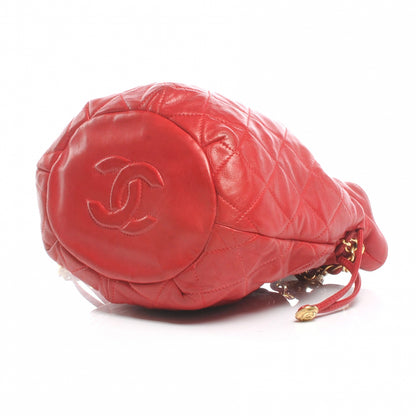 Chanel Lambskin Drawstring Pouch Bag Red 4 of 7