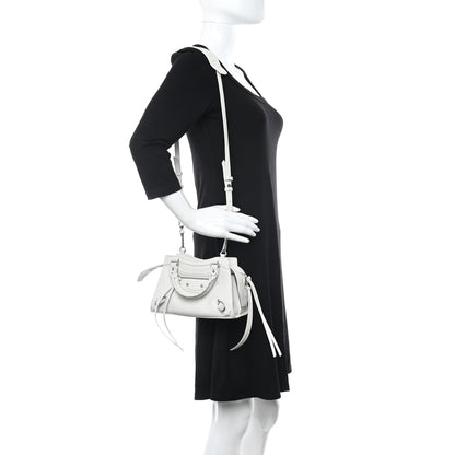 Balenciaga Grained Calfskin Neo Classic Silver Hardware Mini City White 2 of 11