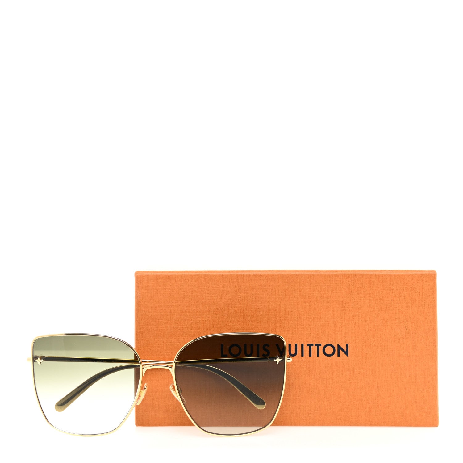 Louis Vuitton Metal LV Charm Cat Eye Sunglasses Z1720U Gold 7 of 7
