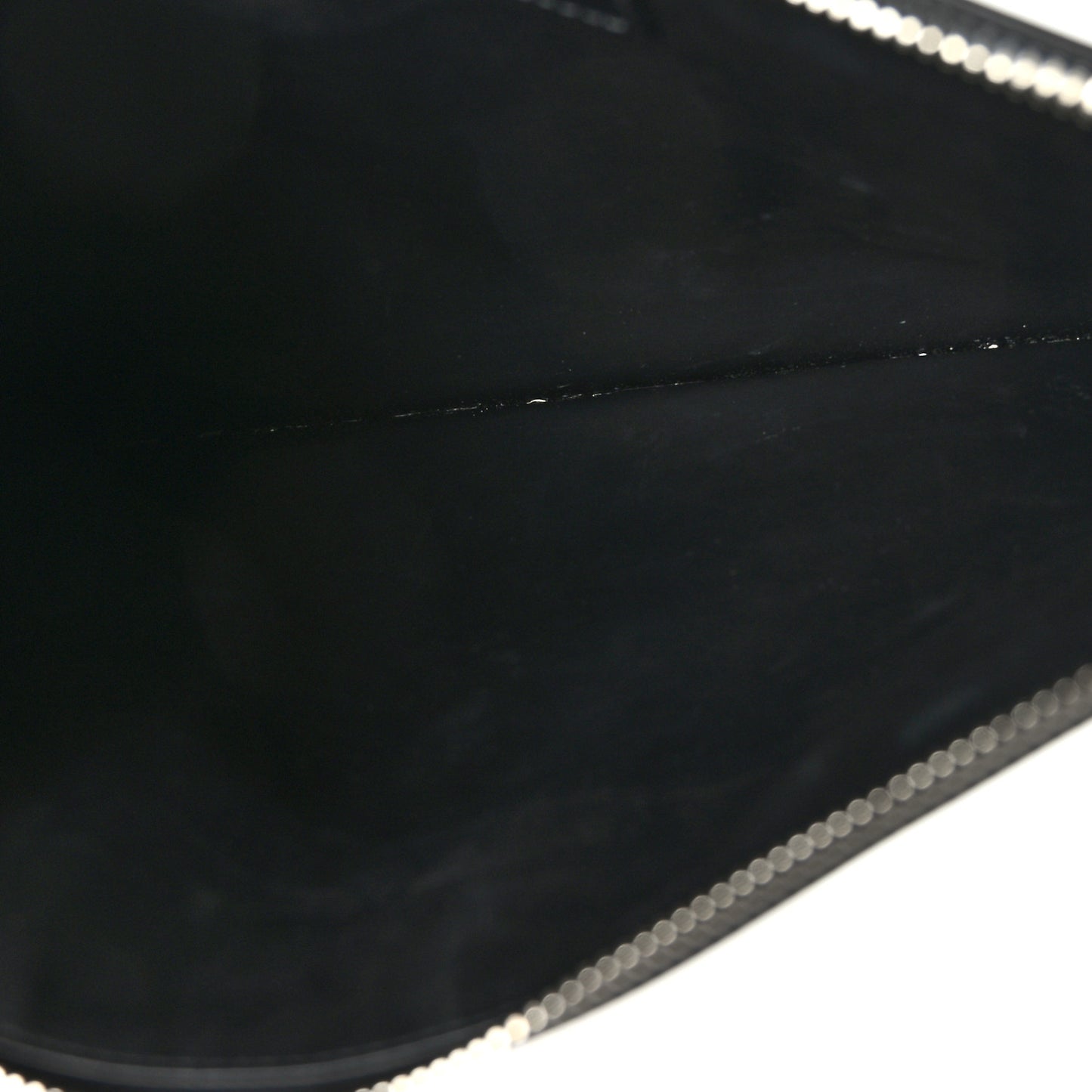 Calfskin Logo Zip Pouch Black