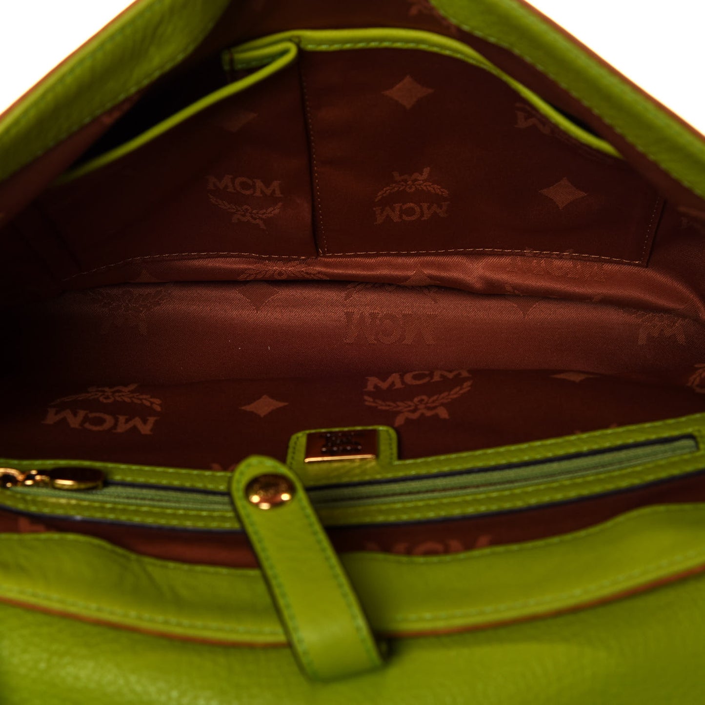 Visetos Top Handle Satchel Cognac Green