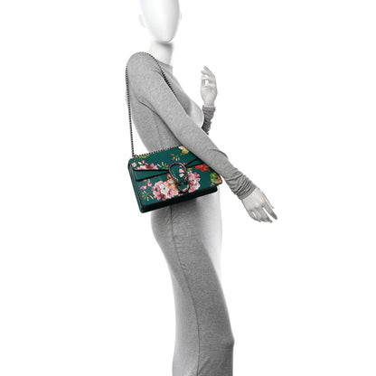 Gucci Calfskin Blooms Print Small Dionysus Shoulder Bag Bright Emerald Multicolor 3 of 10