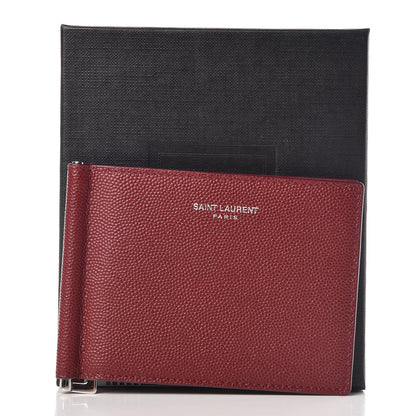 Saint Laurent Grain De Poudre Bill Clip Card Case Palissandre 9 of 9