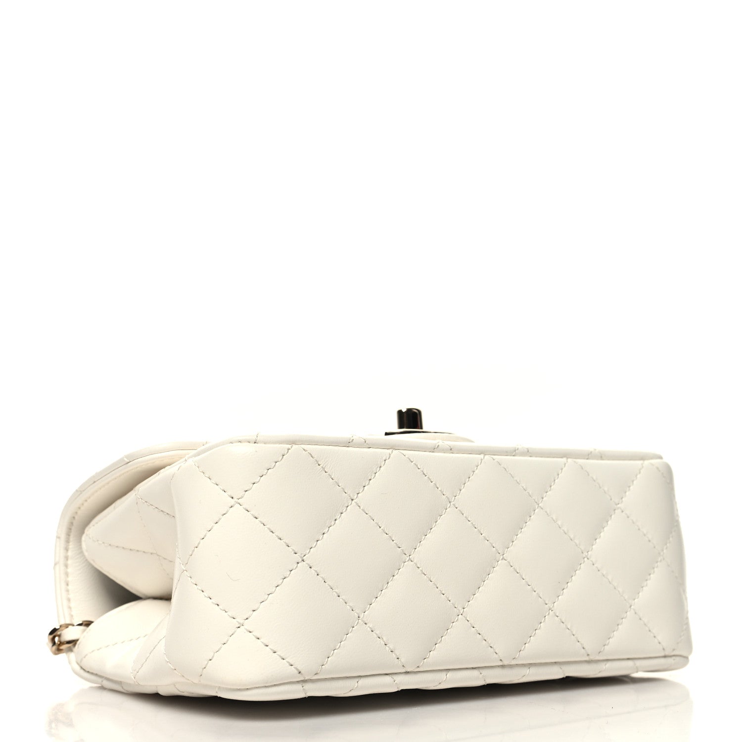 Chanel Lambskin Quilted Mini Crystal Top Handle Rectangular Flap White 4 of 11