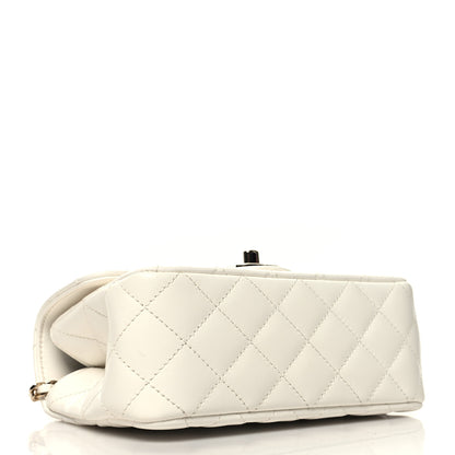 Chanel Lambskin Quilted Mini Crystal Top Handle Rectangular Flap White 4 of 11