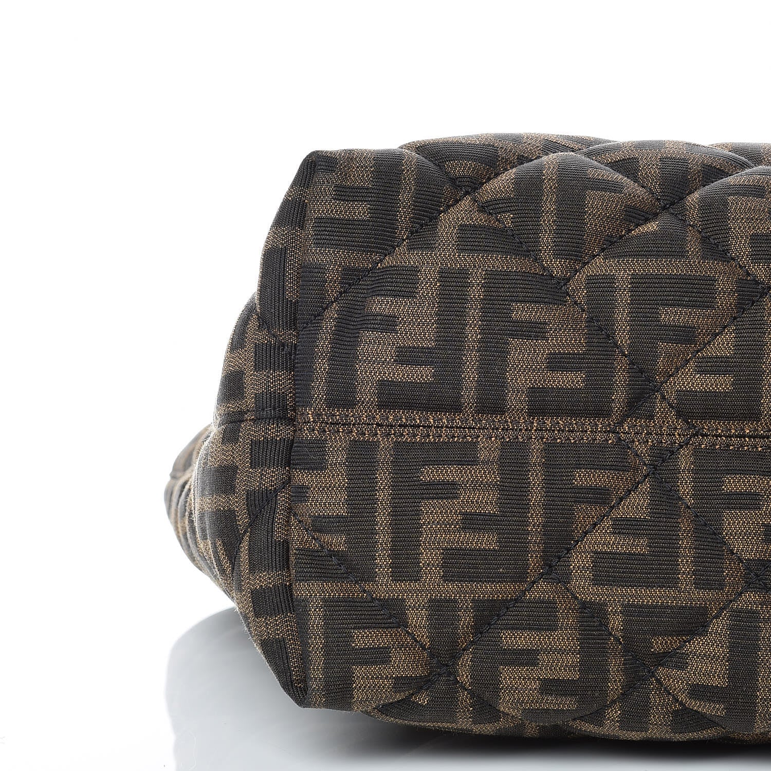 Fendi Zucca Quilted Medium Roll Tote Tobacco Black 6 of 10