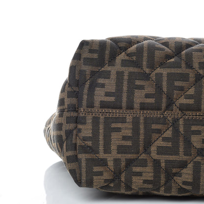 Fendi Zucca Quilted Medium Roll Tote Tobacco Black 6 of 10