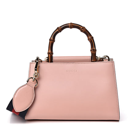 Gucci Nappa Bamboo Web Mini Nymphaea Top Handle Bag Perfect Pink Mystic White 1 of 16