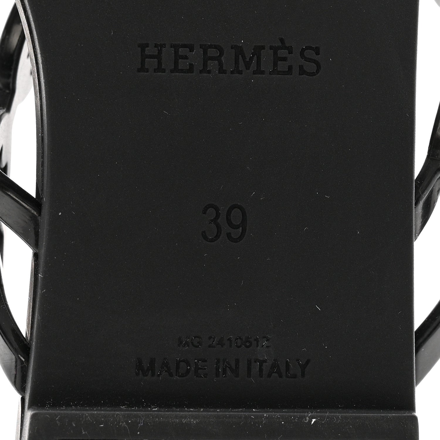 Hermes Rubber Chaine d'Ancre Island Sandals 39 Black 8 of 9