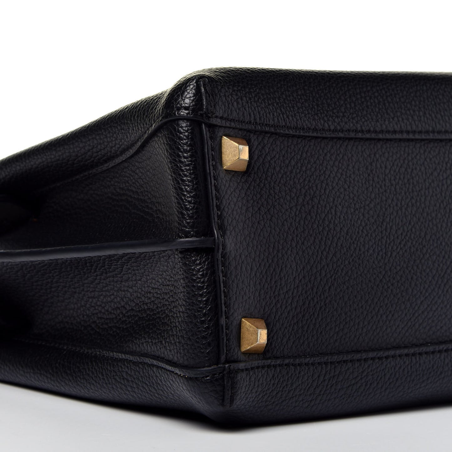 Grained Calfskin Medium Milla Tote Black