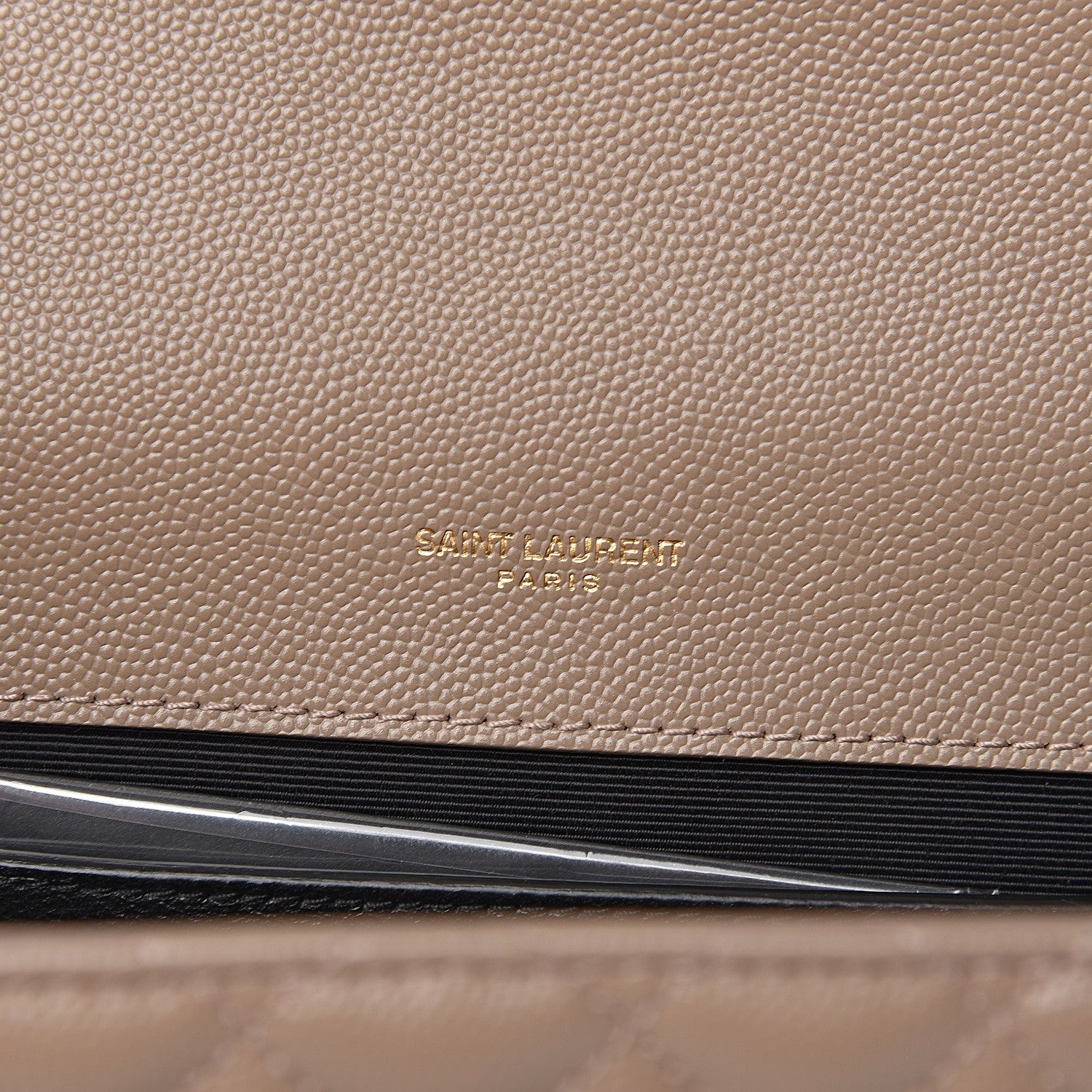Saint Laurent Grain De Poudre Textured Mixed Matelasse Medium Triquilt Monogram Satchel Taupe 6 of 10