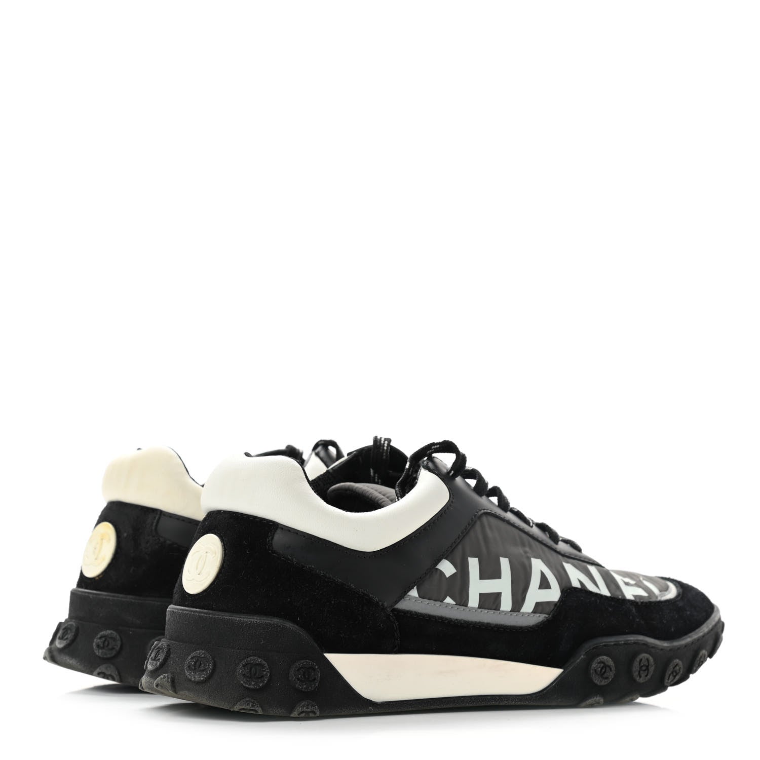 Chanel Calfskin Mesh Lycra Sneakers 40.5 Black 4 of 11