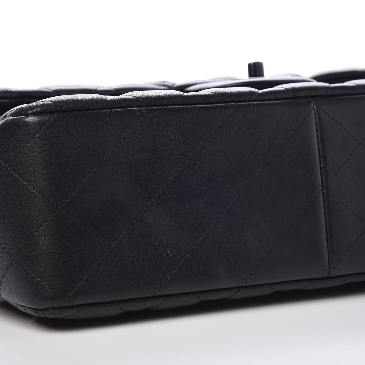 Lambskin Quilted Jumbo Double Flap Black