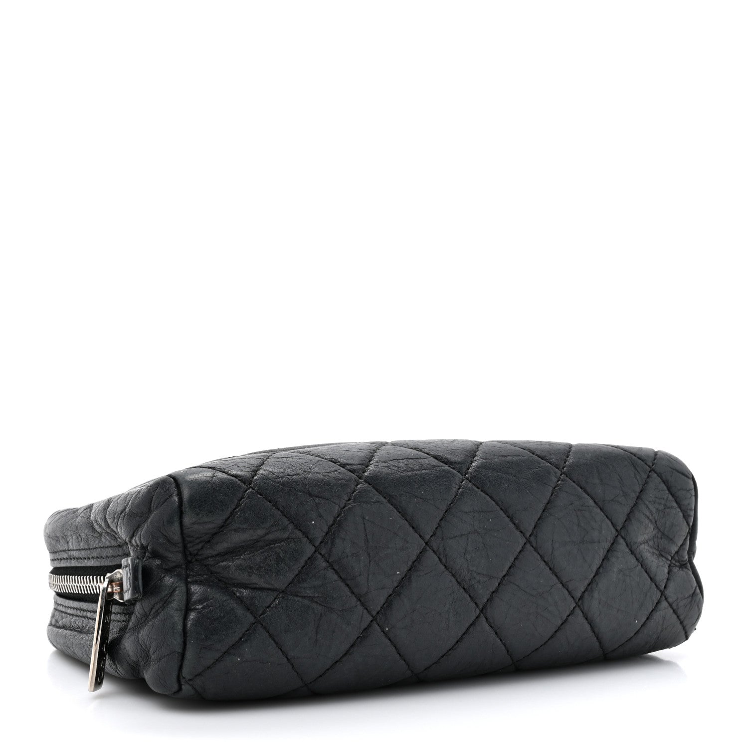 Chanel Aged Calfskin Quilted Cambon Cosmetic Case Argent Clair 4 of 10
