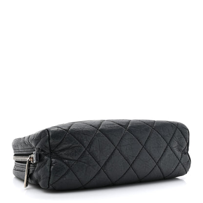 Chanel Aged Calfskin Quilted Cambon Cosmetic Case Argent Clair 4 of 10