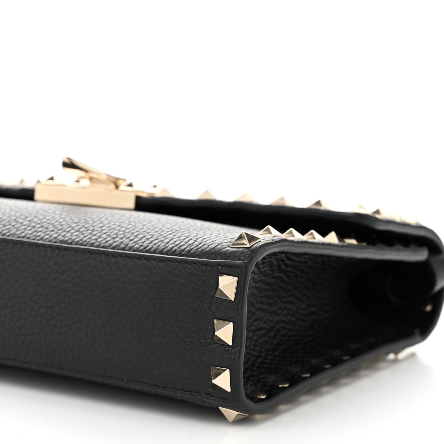 Valentino Garavani Pebbled Calfskin Medium Rockstud Flip Lock Crossbody Bag Black 9 of 10