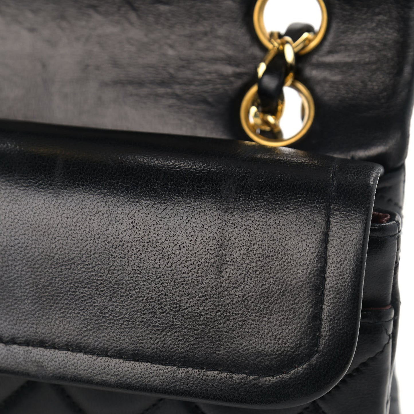 Lambskin Quilted Small Double Flap Black