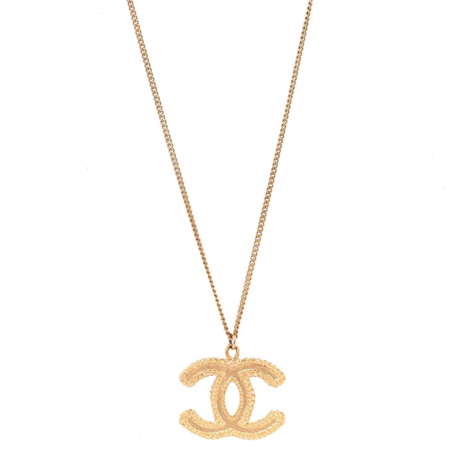 Chanel CC Necklace Matte Gold 1 of 7