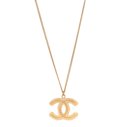 Chanel CC Necklace Matte Gold 1 of 7
