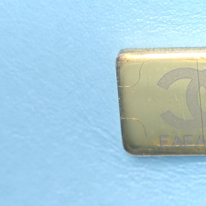 Chanel Lambskin Quilted Small Wenge Wood Flap Light Blue 7 of 10