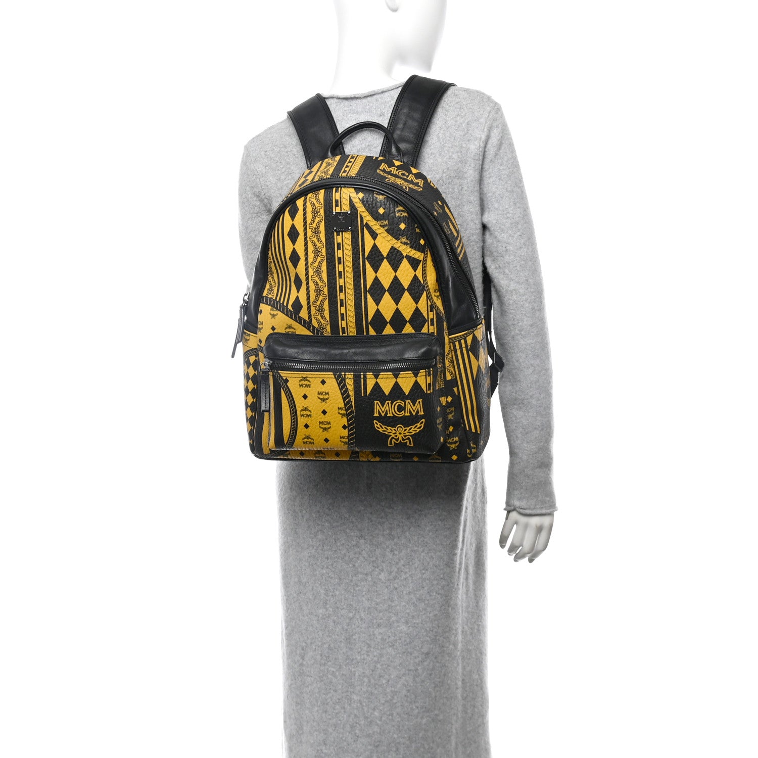 MCM Visetos Baroque Print Medium Stark Backpack Black Sahara 2 of 11