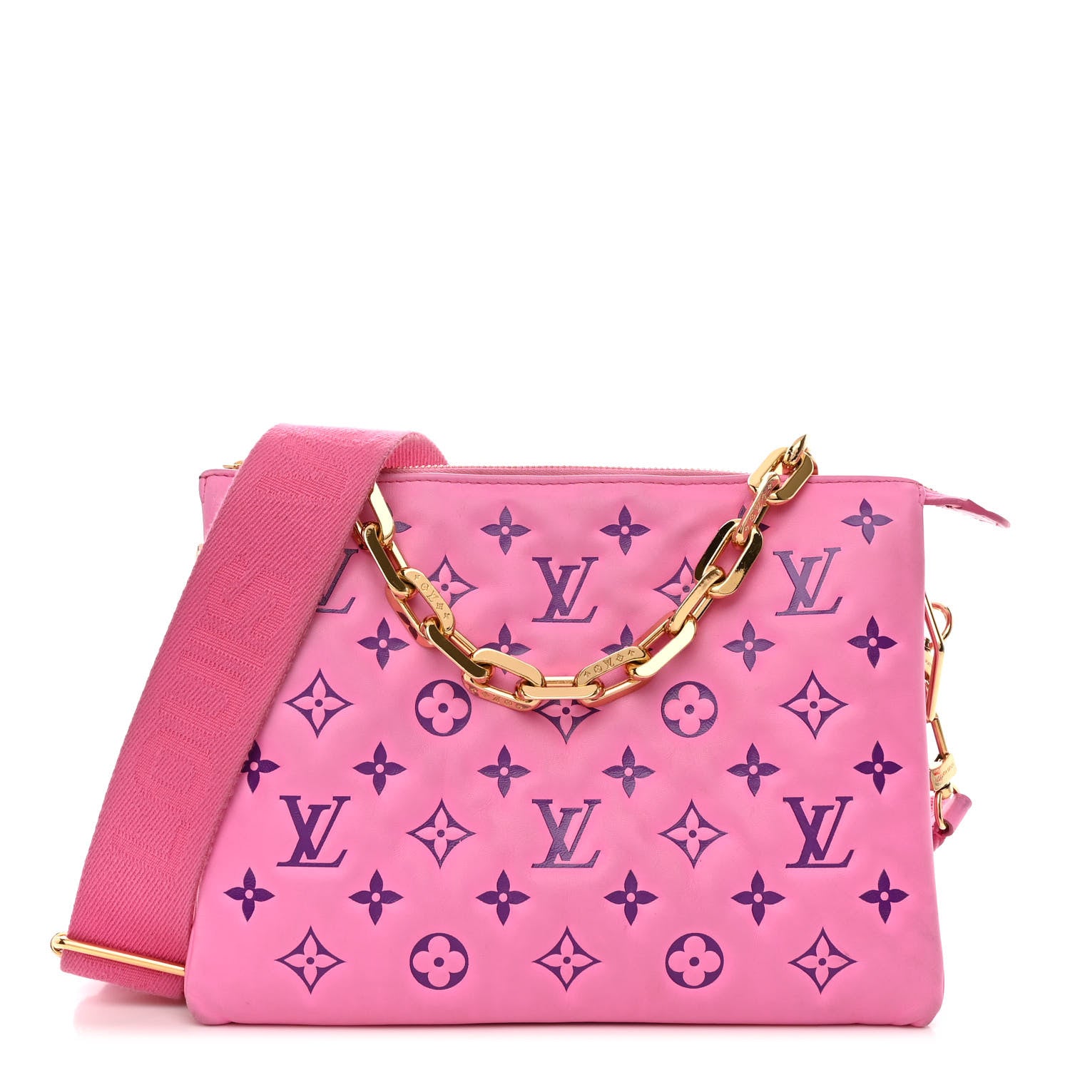 Louis Vuitton Lambskin Embossed Monogram Vuittamins Coussin PM Rose Violet 1 of 13