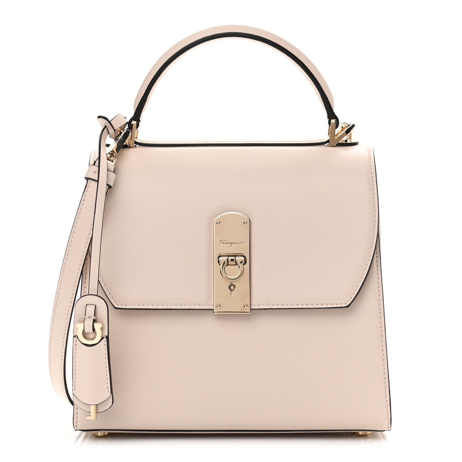 Salvatore Ferragamo Smooth Calfskin Small Boxyz Beige 1 of 10