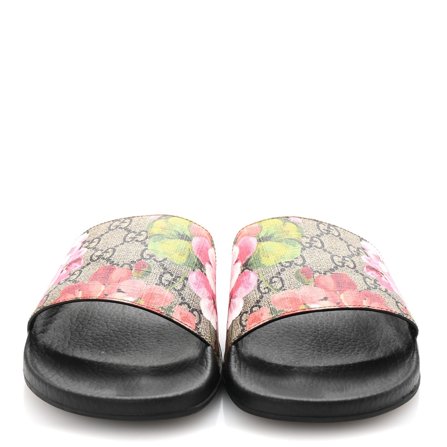 Gucci GG Supreme Monogram Blooms Slide Sandals 41 Beige Multicolor 3 of 9