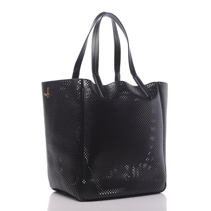 Tom Ford Calfskin Perforated T Twist Tote Black 3 of 9