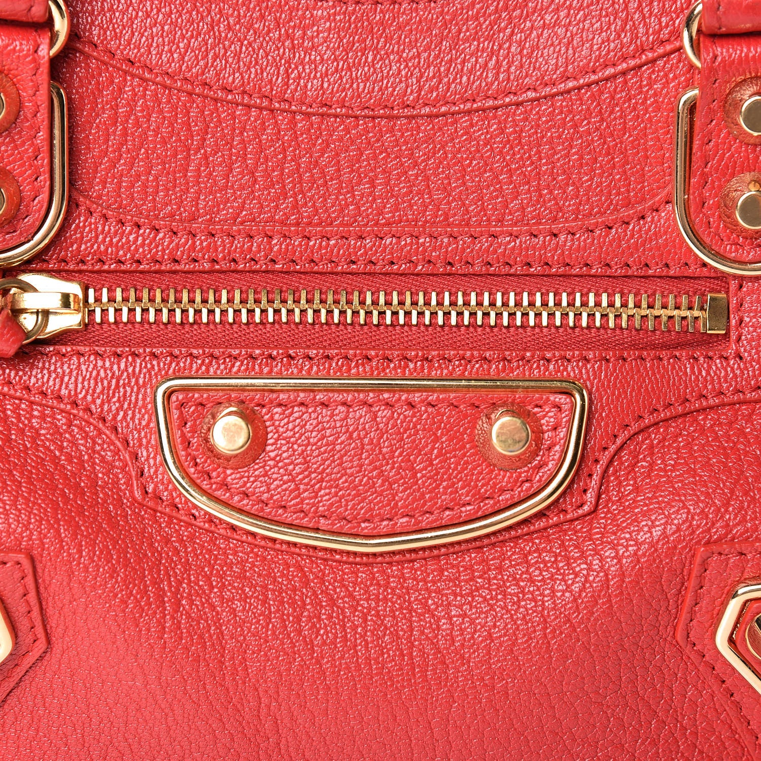 Balenciaga Chevre Gold Metallic Edge Hardware Mini City Rouge Grenade 8 of 13