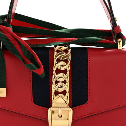 Gucci Calfskin Small Sylvie Shoulder Bag Hibiscus Red 8 of 17