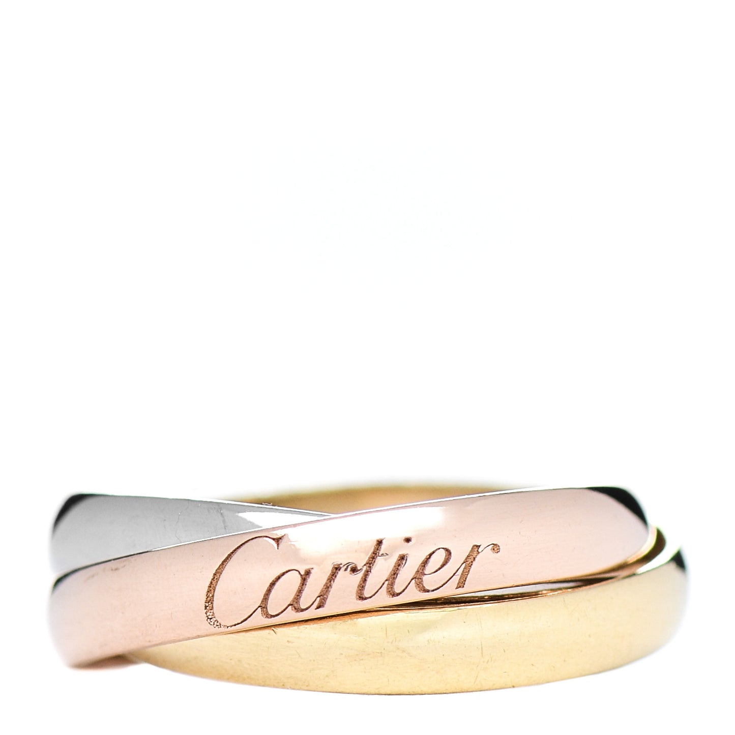 18K Pink Yellow White Gold Small Trinity Ring 45 3.25