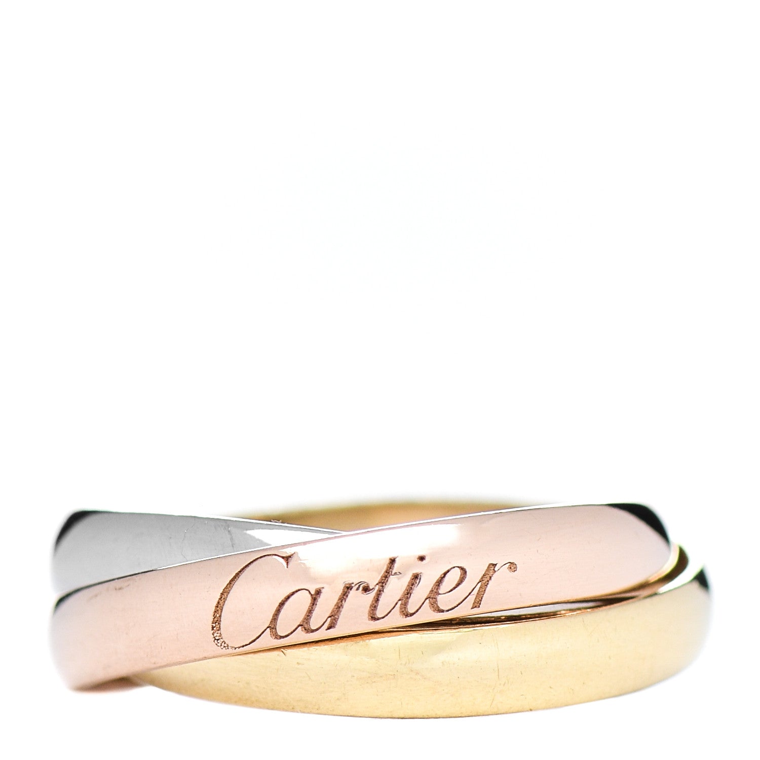 Cartier 18K Pink Yellow White Gold Small Trinity Ring 45 3.25 1 of 4