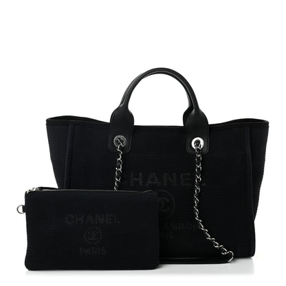 Chanel Mixed Fibers Small Deauville Tote Black 3 of 11