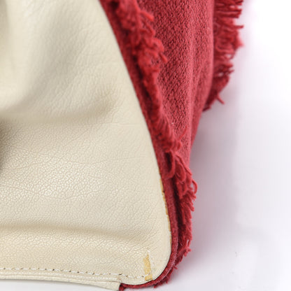 Saint Laurent Linen Fringe Medium Cabas ChYc Red 19 of 19
