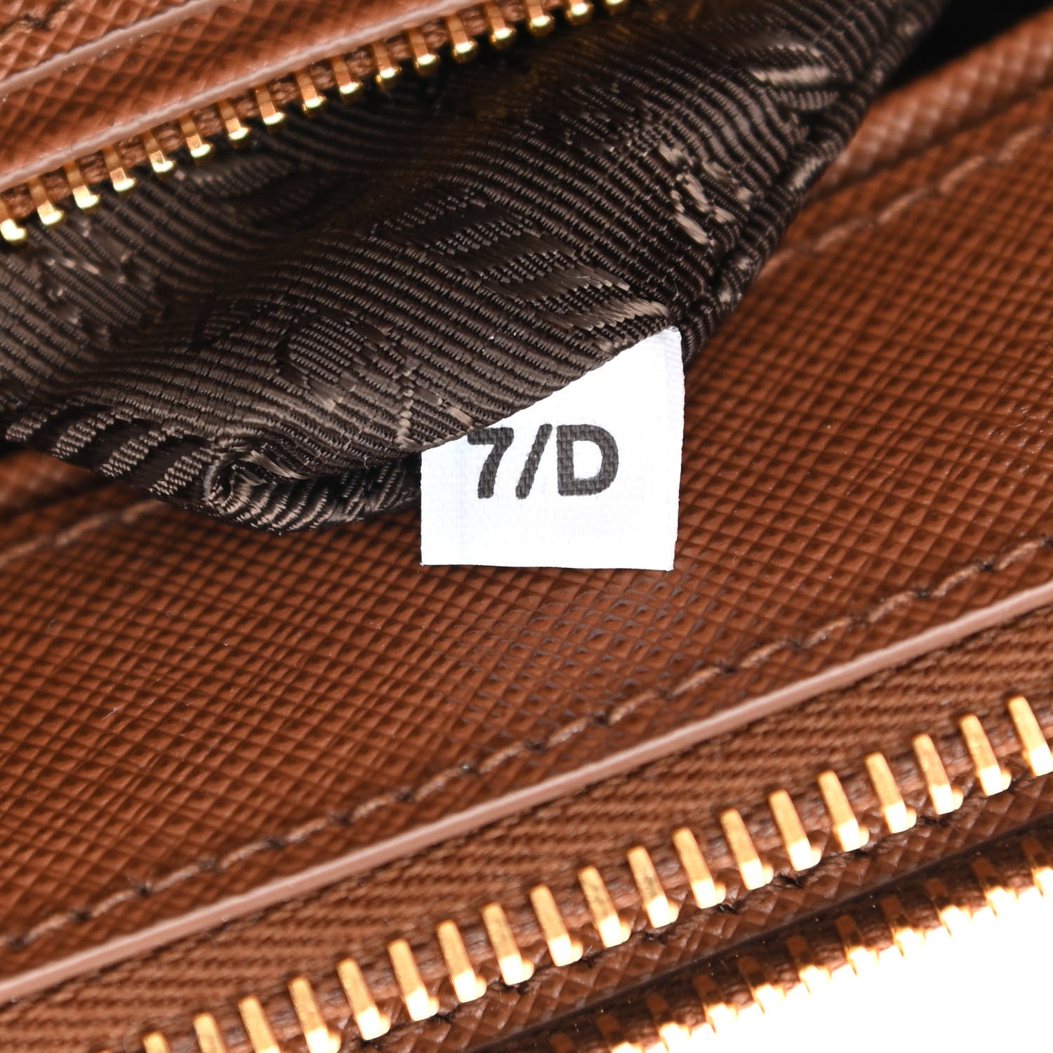 Prada Jacquard Saffiano Triangolo Symbole Embroidered Mini Galleria Double Zip Tote Tabacco Talco 7 of 12