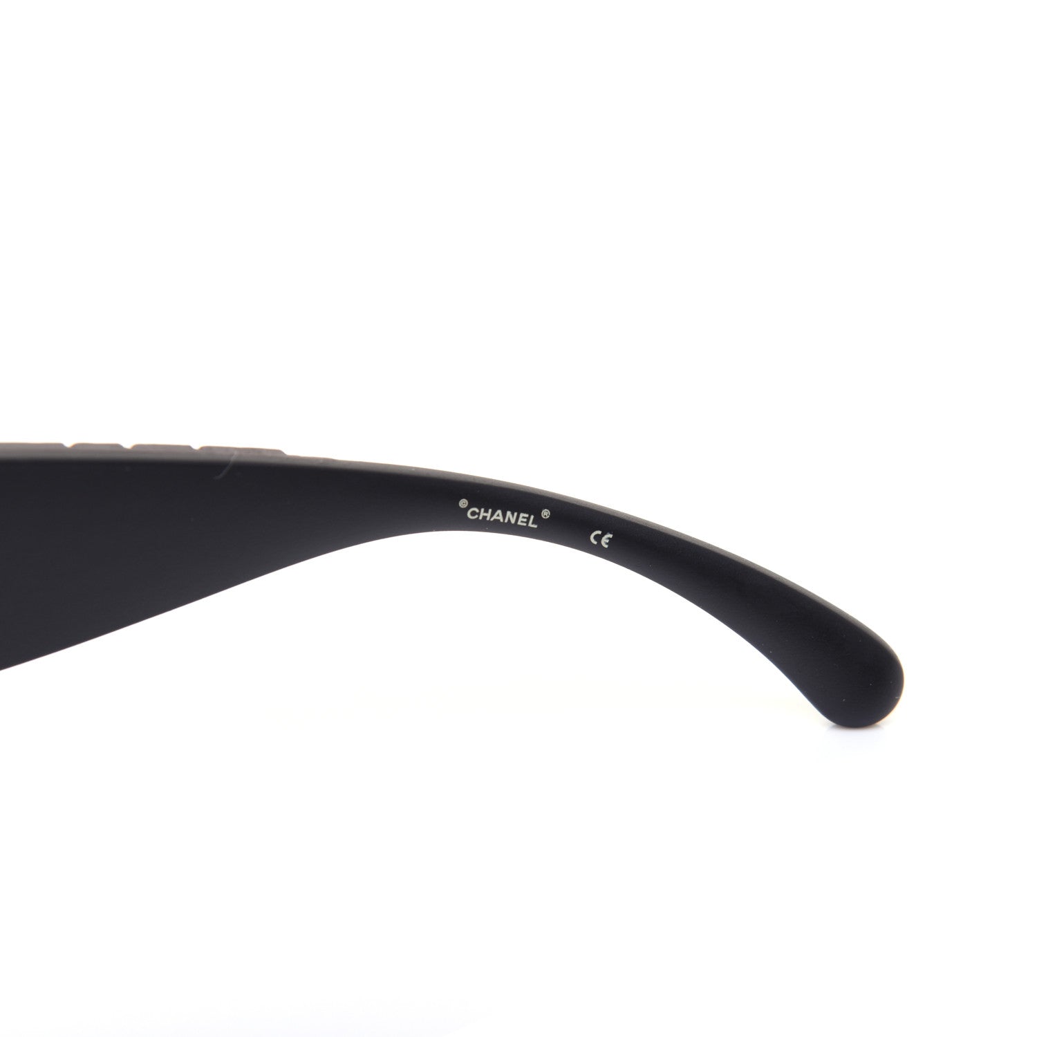 Chanel Wood Rubber Shield Sunglasses 71337A Black 5 of 9