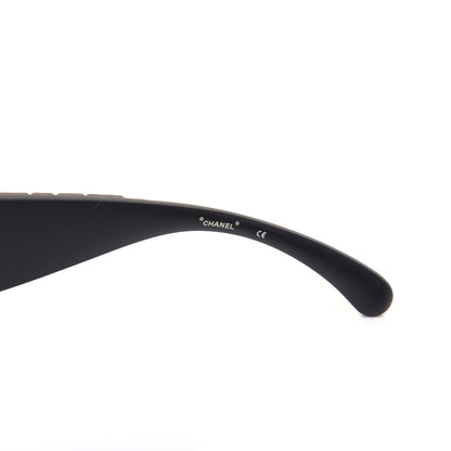 Chanel Wood Rubber Shield Sunglasses 71337A Black 5 of 9