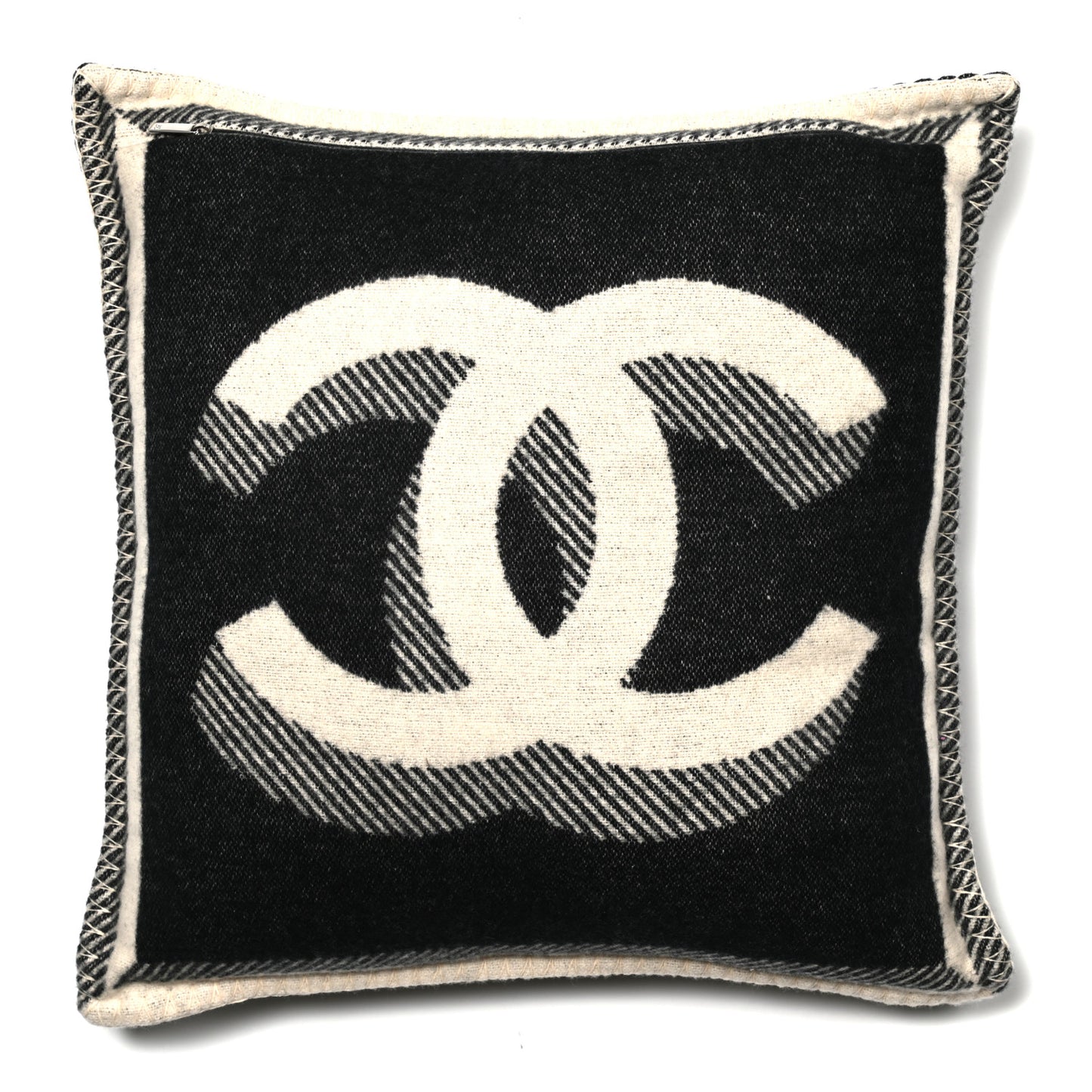 Merino Wool Cashmere CC Pillow Beige Black