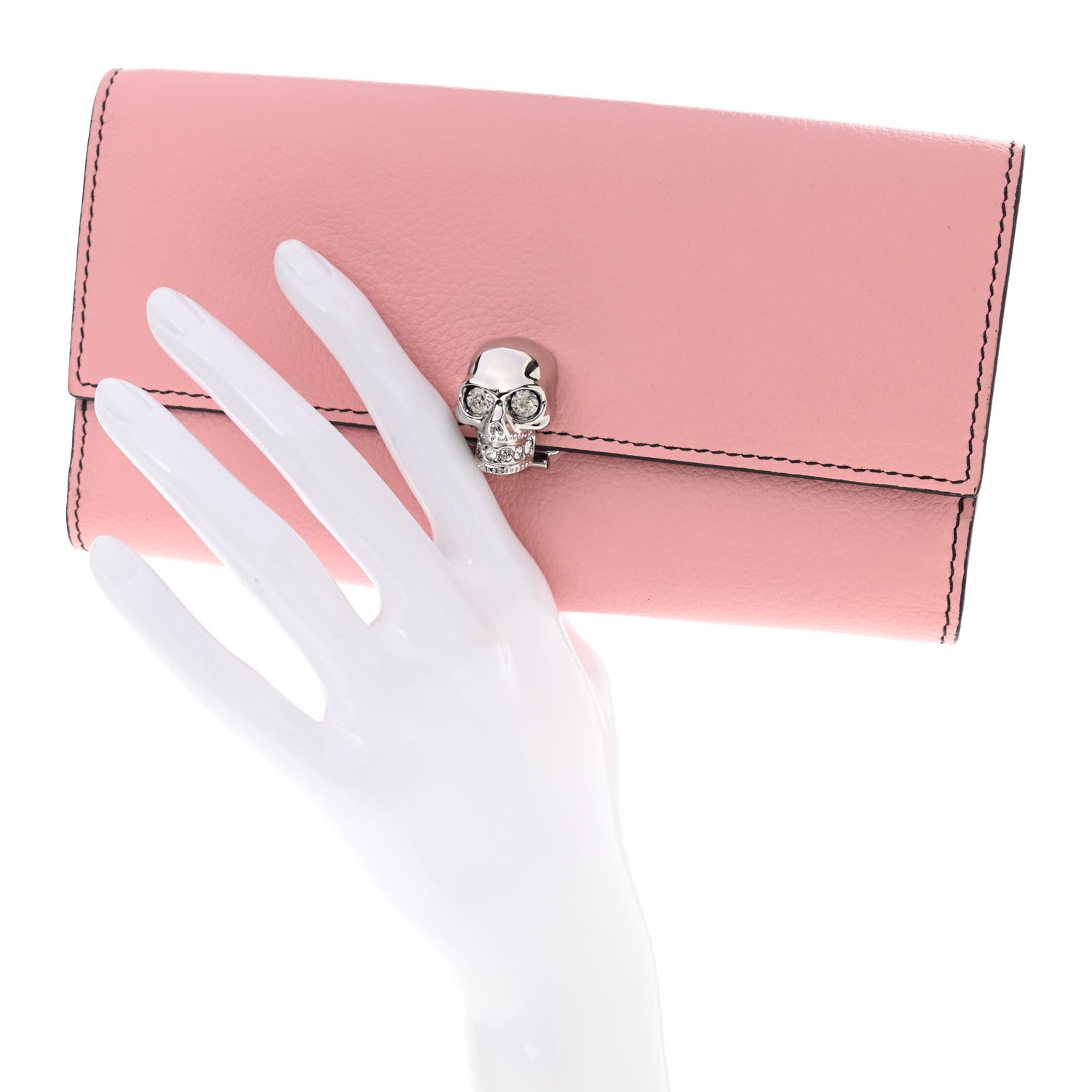 Alexander McQueen Calfskin Skull Continental Wallet Light Pink 2 of 11